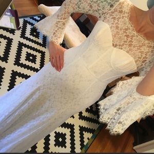 BCBG “Salina” White lace gown. Worn once only.